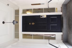 close up of the front door of 40 temple st apartment in Beacon Hill